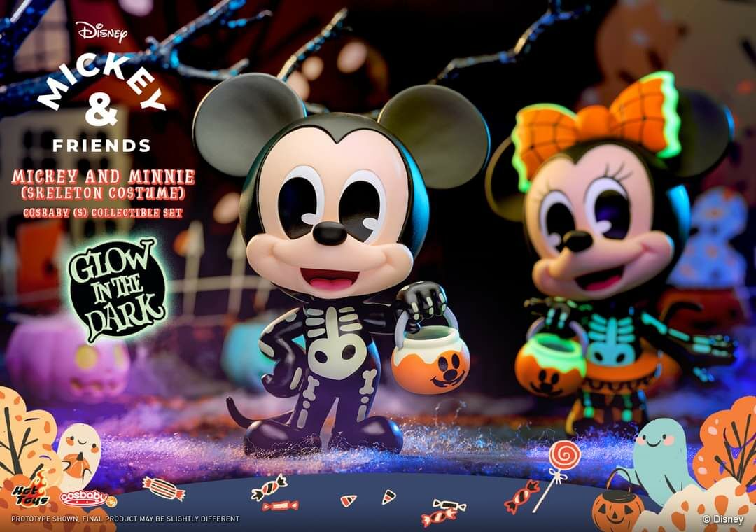 Hot Toys Mickey and Minnie (Skeleton Costume) Cosbaby