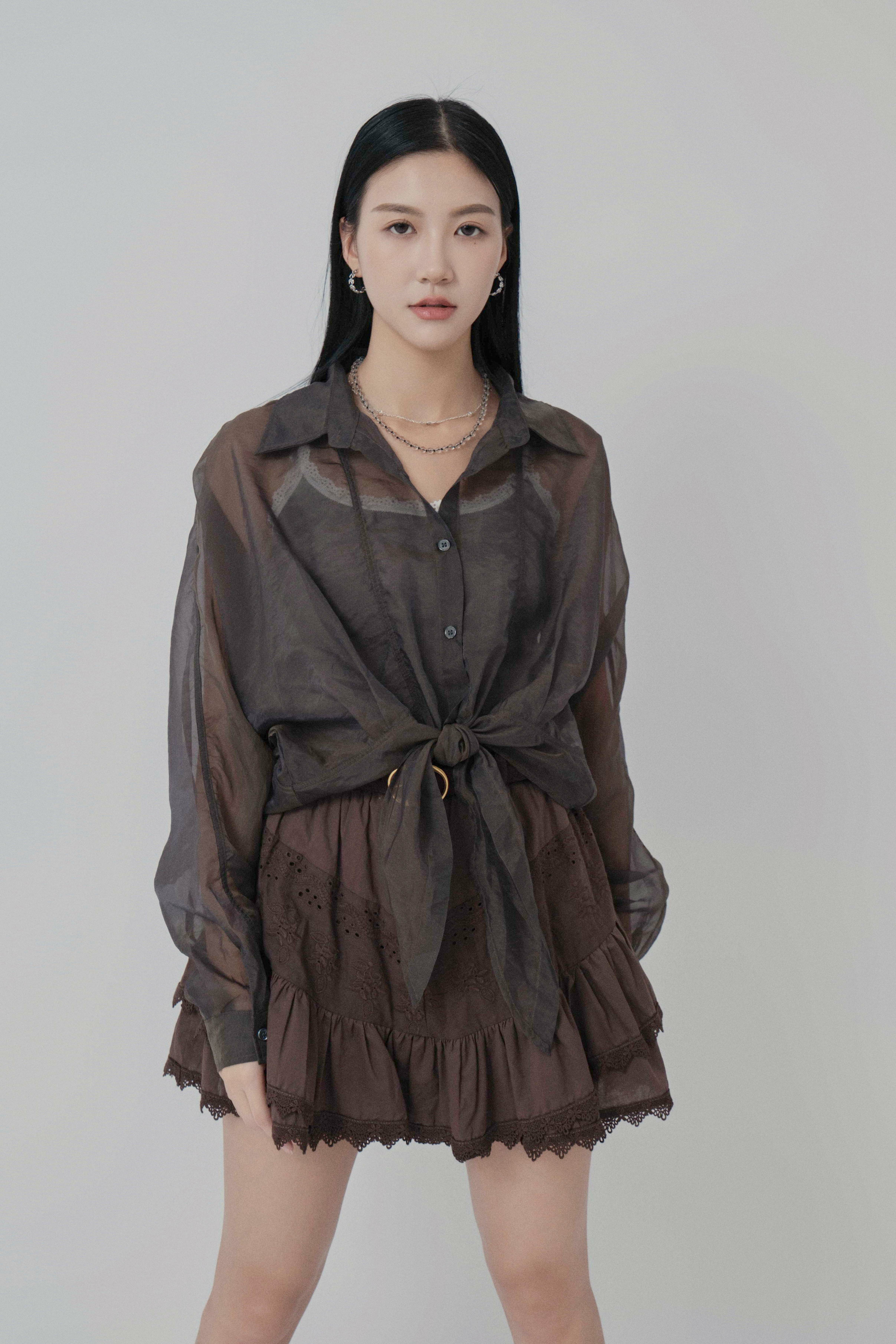 蝙蝠袖腰結雪紡恤衫 (*現貨款式）