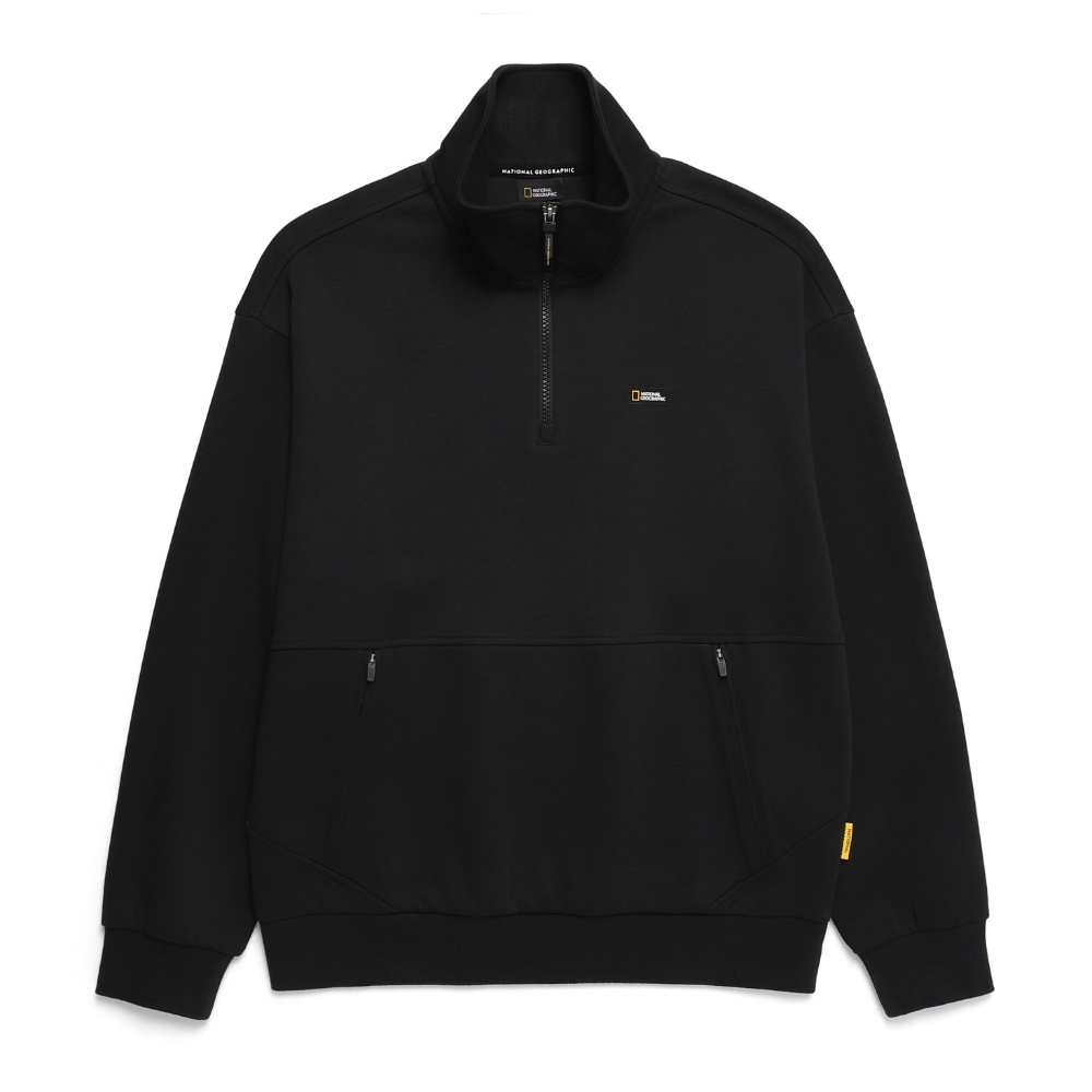 Unisex PINTAIL Half-Zip Sweatshirt - CARBON BLACK