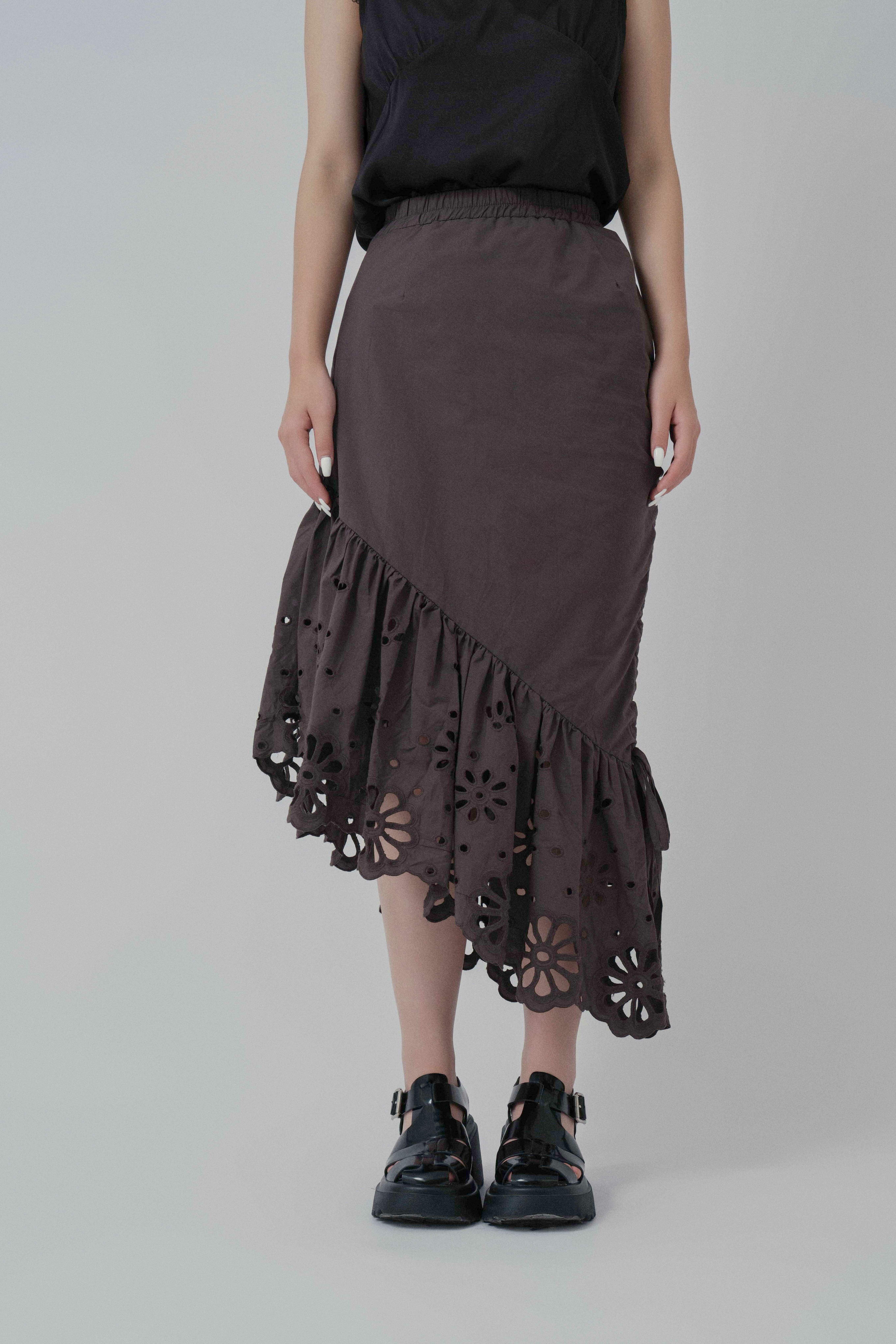 大通花魚尾束繩半截裙（*現貨款式）