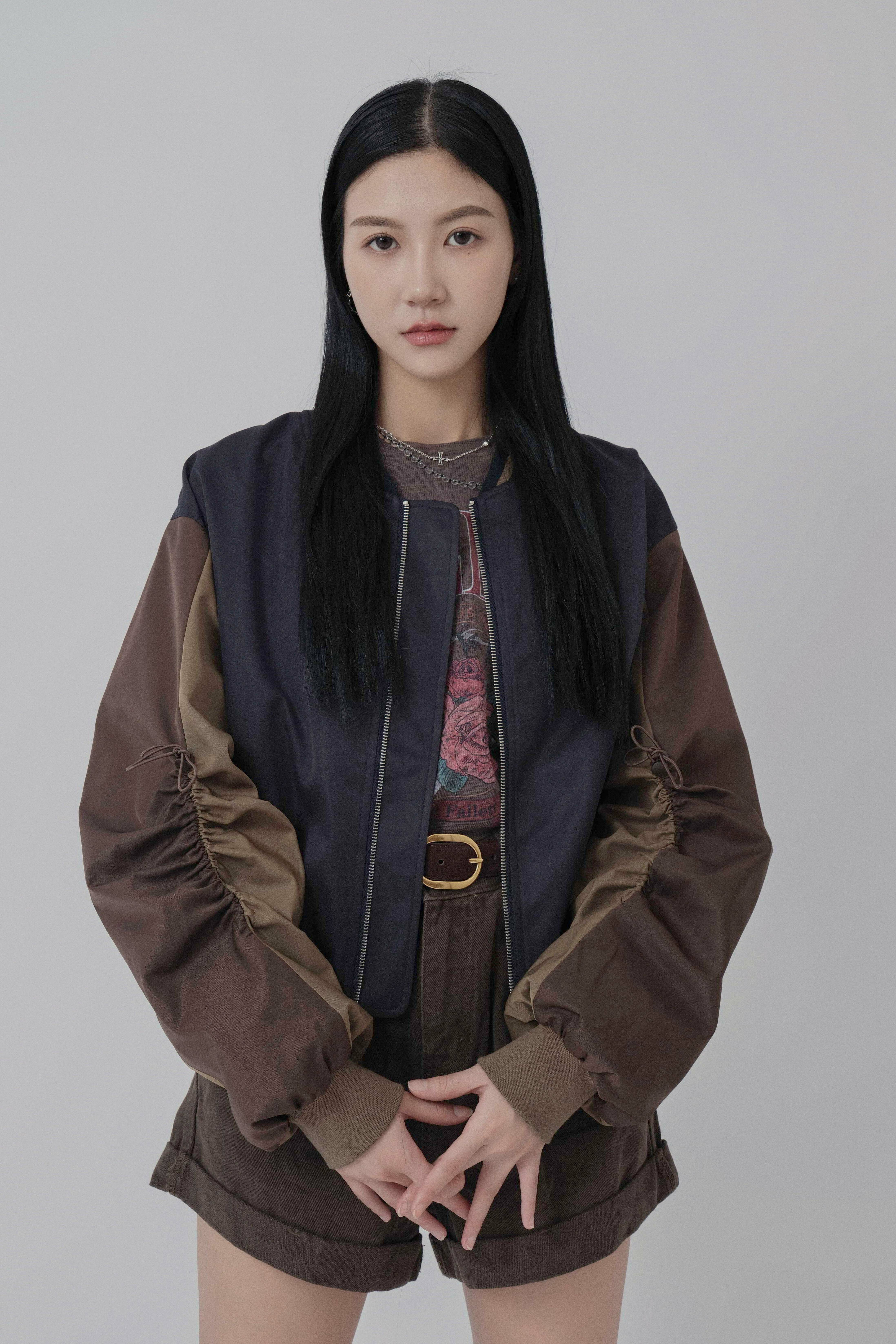 袖束橡筋繩拼色棒球外套 (Live - 預購產品）