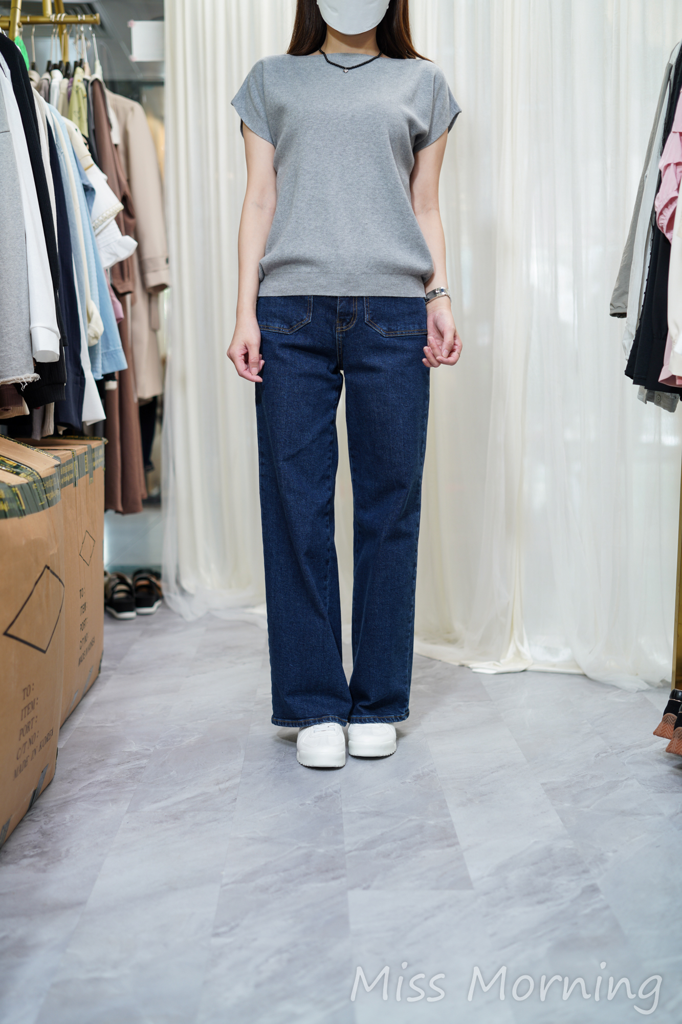 簡約針織短袖上衣(14141)