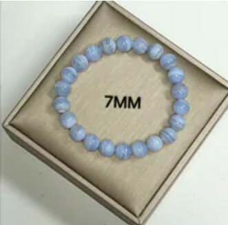 [S] GEMZ & CO ZBA 7MM BLUE LACE AGATE BRACELET, Y100 (Y100)