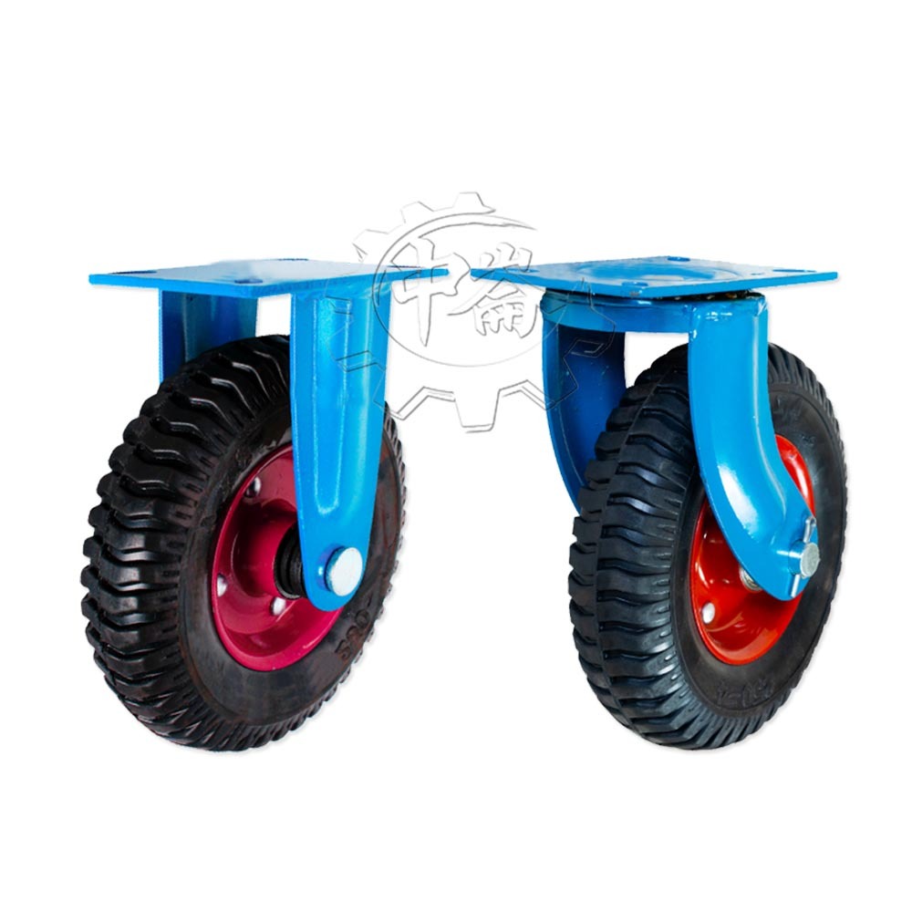 ＊中崙五金【附發票】專業 8吋 硬輪 免打氣輪胎 (固定式輪座 / 活動式輪座) PU輪 萬年輪 手推車輪 雙軸承設計