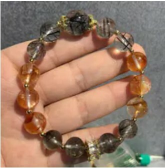 [S] GEMZ & CO ZBA CUSTOMISED BRACELET, BLACK RUTILE/FIRE QUARTZ, Y102 (Y102)