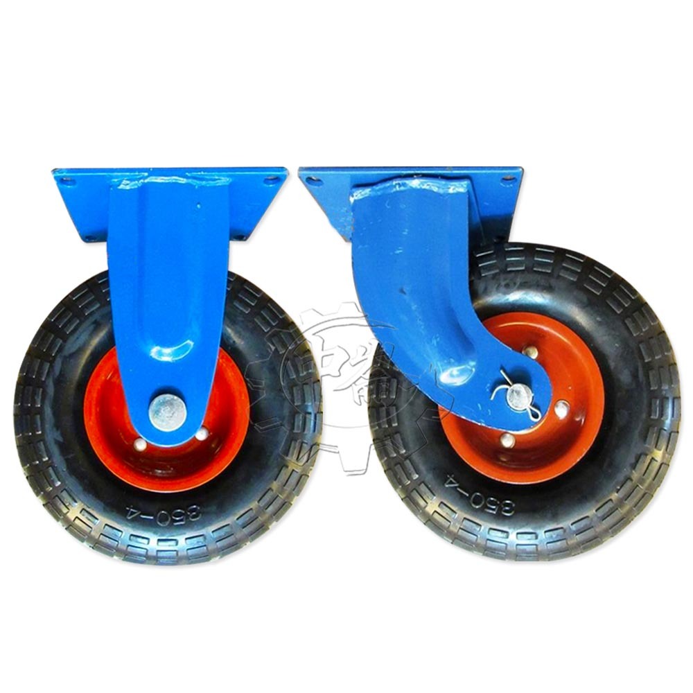 ＊中崙五金【附發票】專業 10吋 硬輪 免打氣輪胎 (固定式輪座 / 活動式輪座) PU輪 萬年輪 手推車輪 雙軸承設計