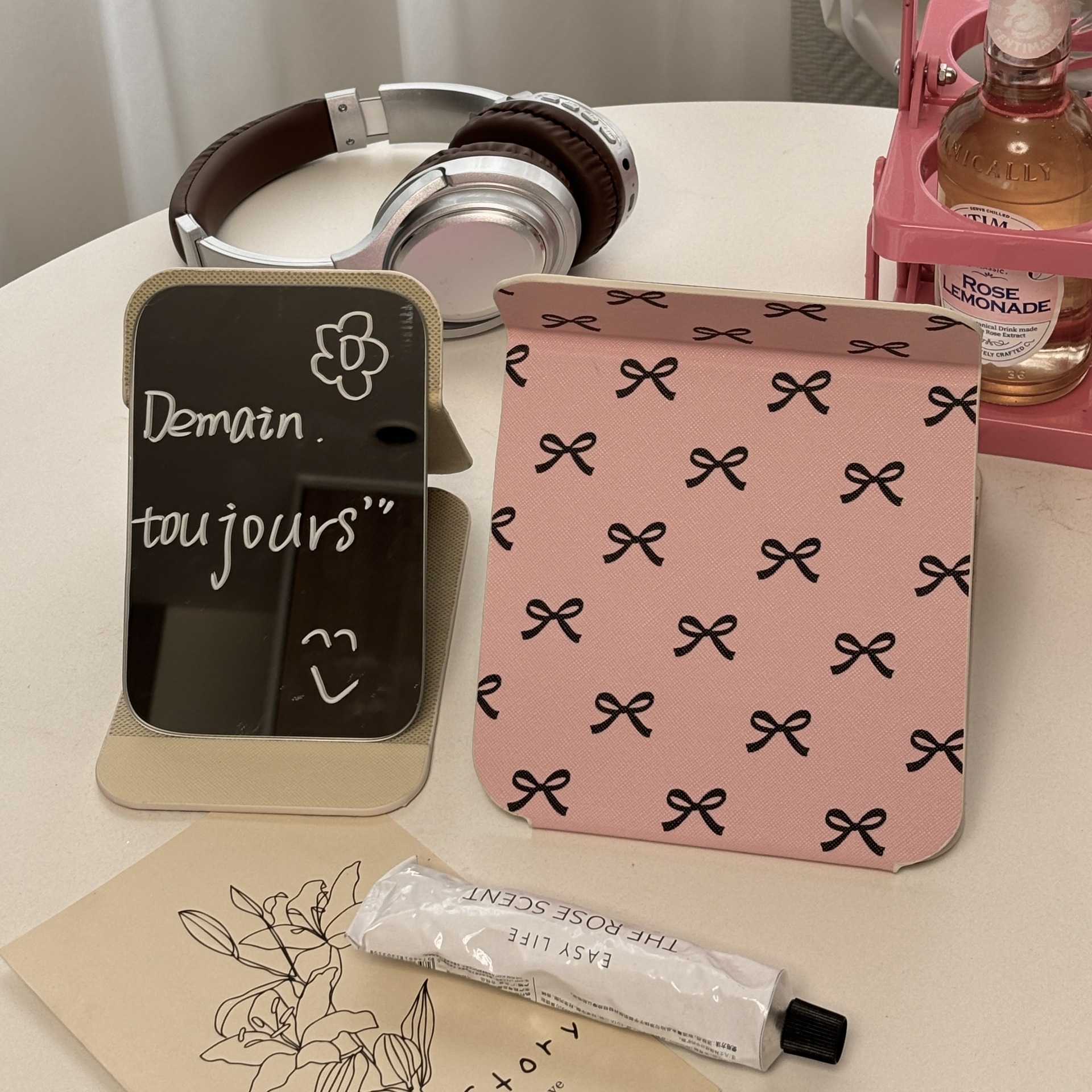 《4797》甜美粉色蝴蝶结隨身鏡