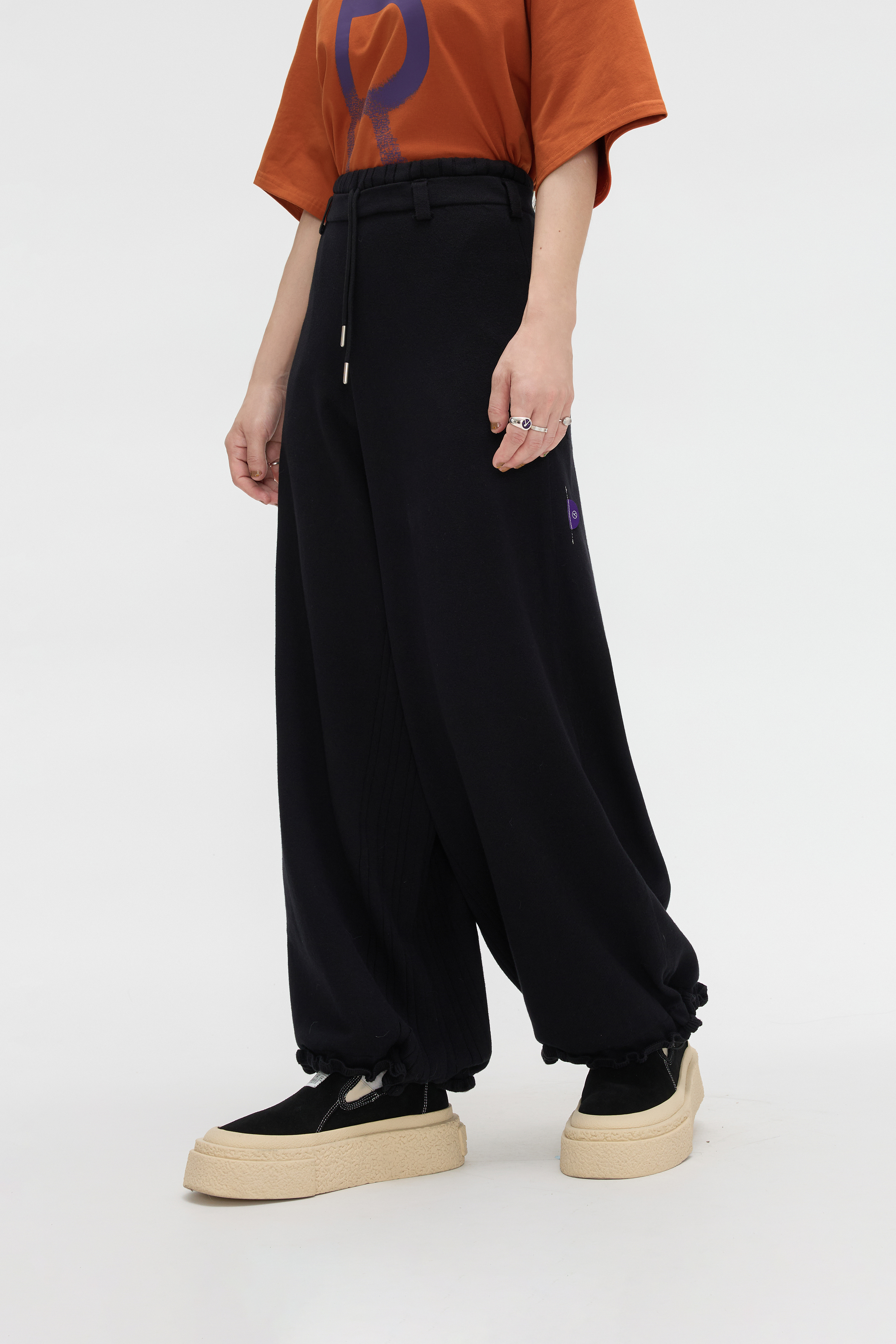 Double-Layered Waist Trousers｜Black