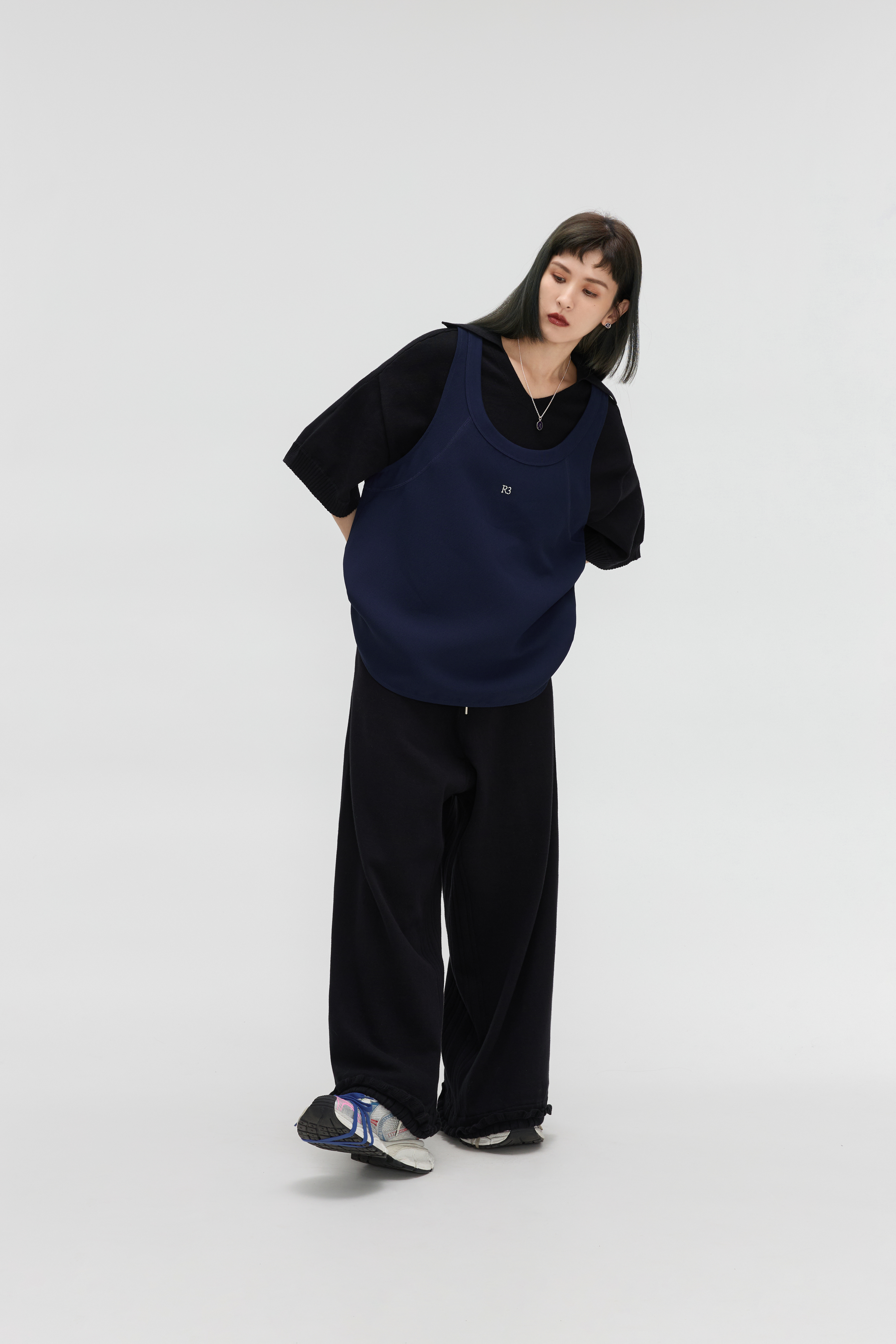 Casual Ribbed Vest｜Reflex Blue