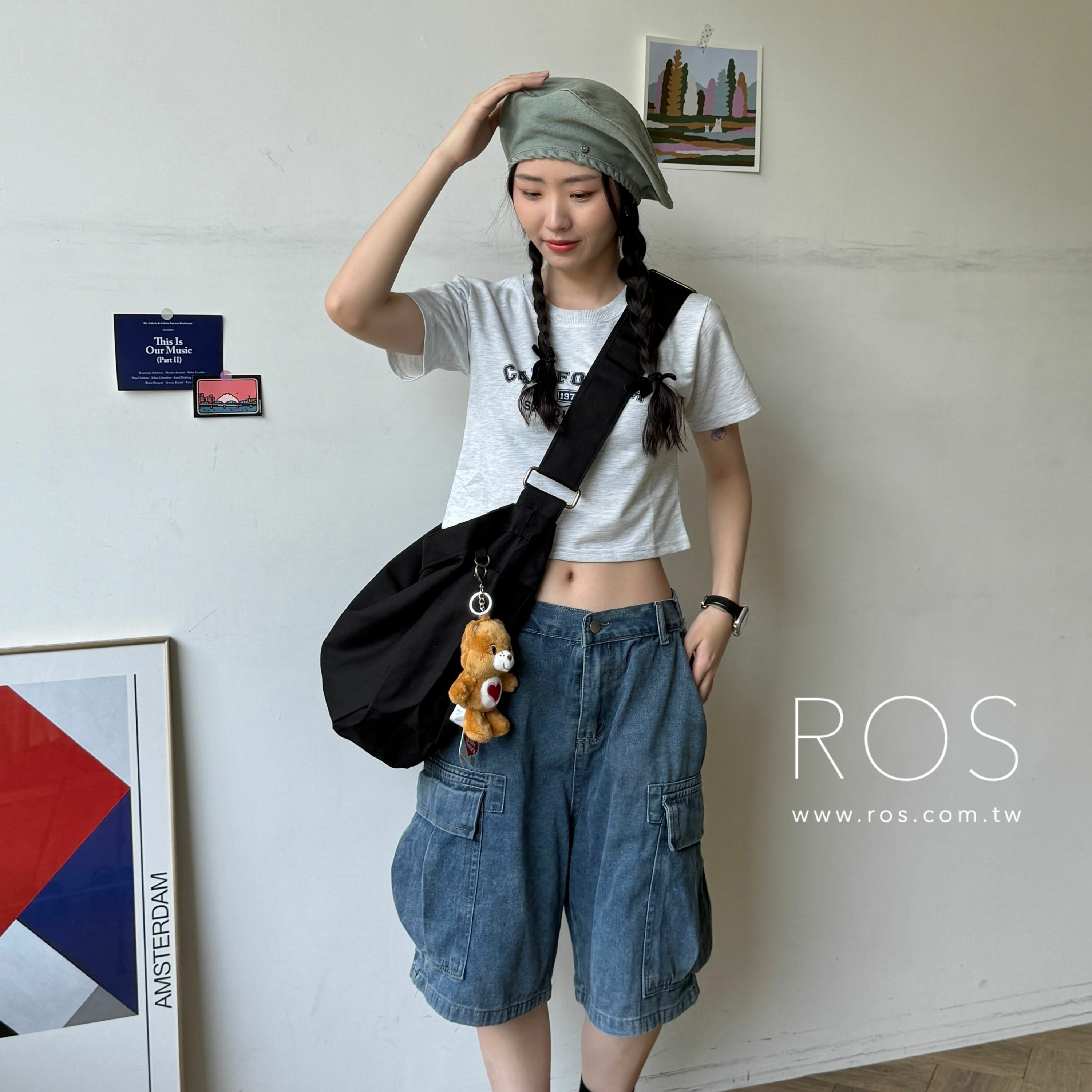 Freak's store 大容量斜背帆布包 (2colors)