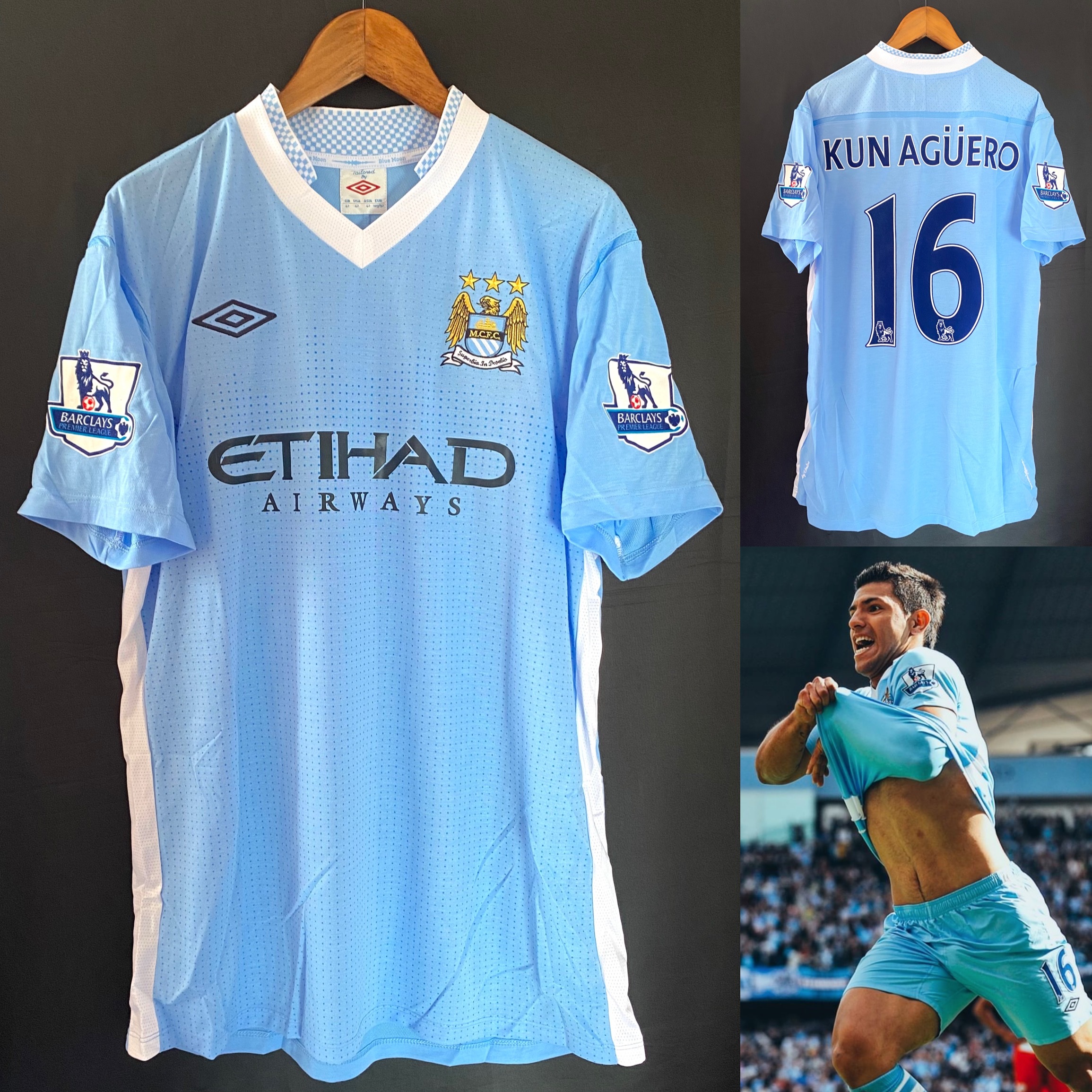 (全新有牌) 曼城 2011-2012 Umbro 主場球衣 #16 KUN AGUERO