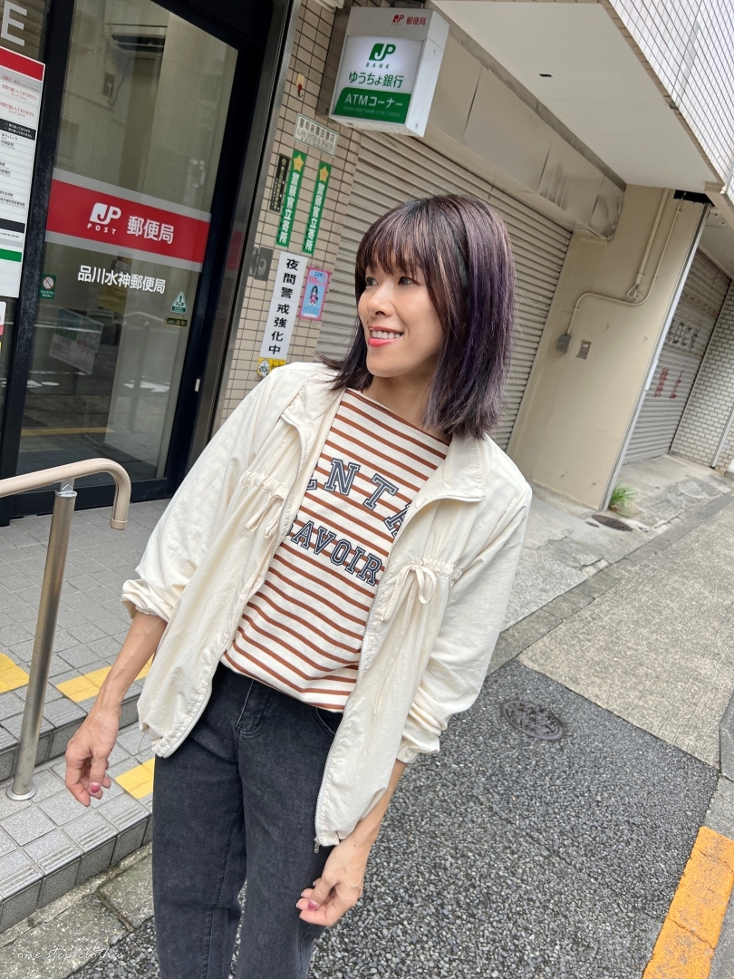 正韓杏仁綁帶防風尼龍外