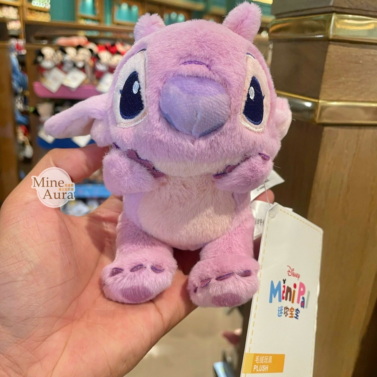 迷你寶寶系列 安琪拉 Angel 磁鐵 坐肩 絨毛 娃娃 公仔 星際寶貝 Lilo & Stitch -上海迪士尼樂園