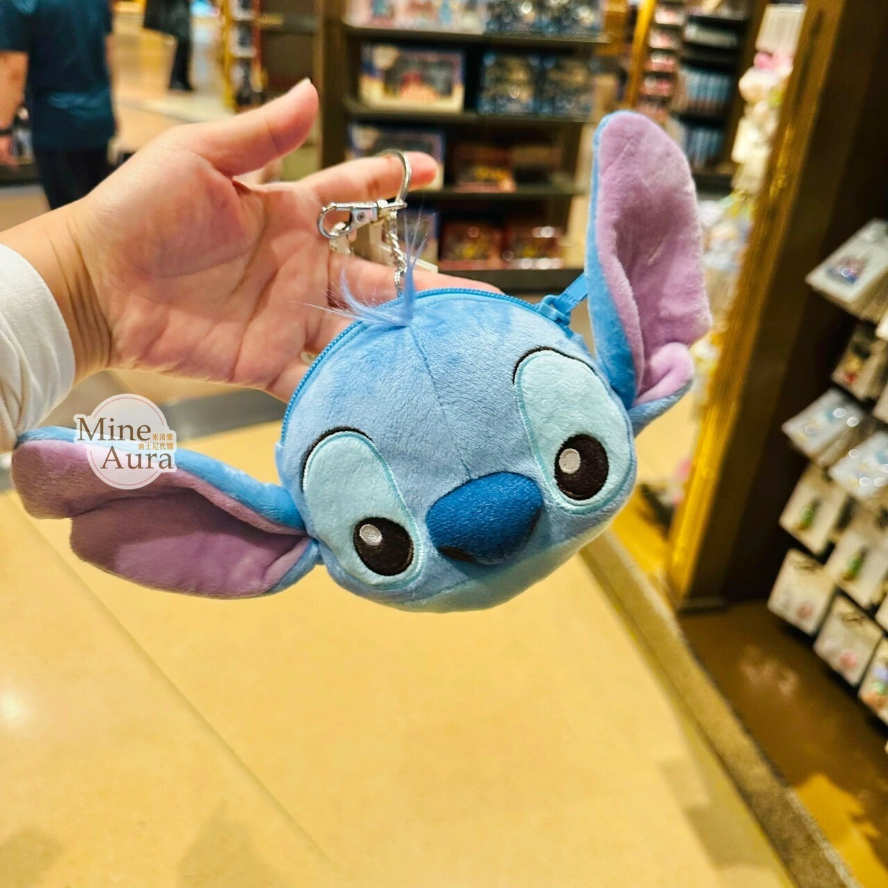 史迪奇 Stitch 安琪拉 Angel 大頭 絨毛 零錢包 鑰匙圈 吊飾 星際寶貝 Lilo & Stitch -上海迪士尼樂園