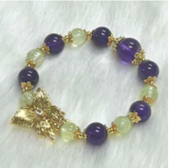 [S] GEMZ & CO ZBA BRACELET, AMETHYST/PREHNITE, Y115 (Y115)