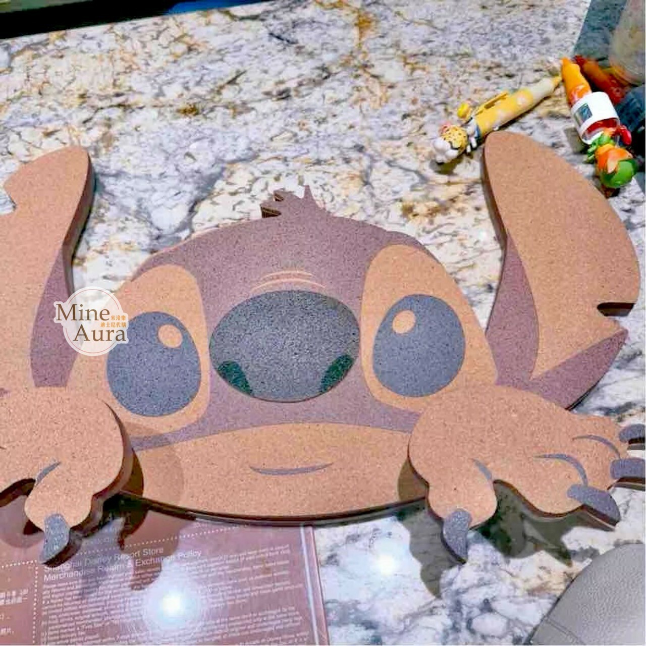 史迪奇 Stitch 木質 掛勾 大頭造型 徽章架 擺飾品 星際寶貝 Lilo & Stitch -上海迪士尼樂園