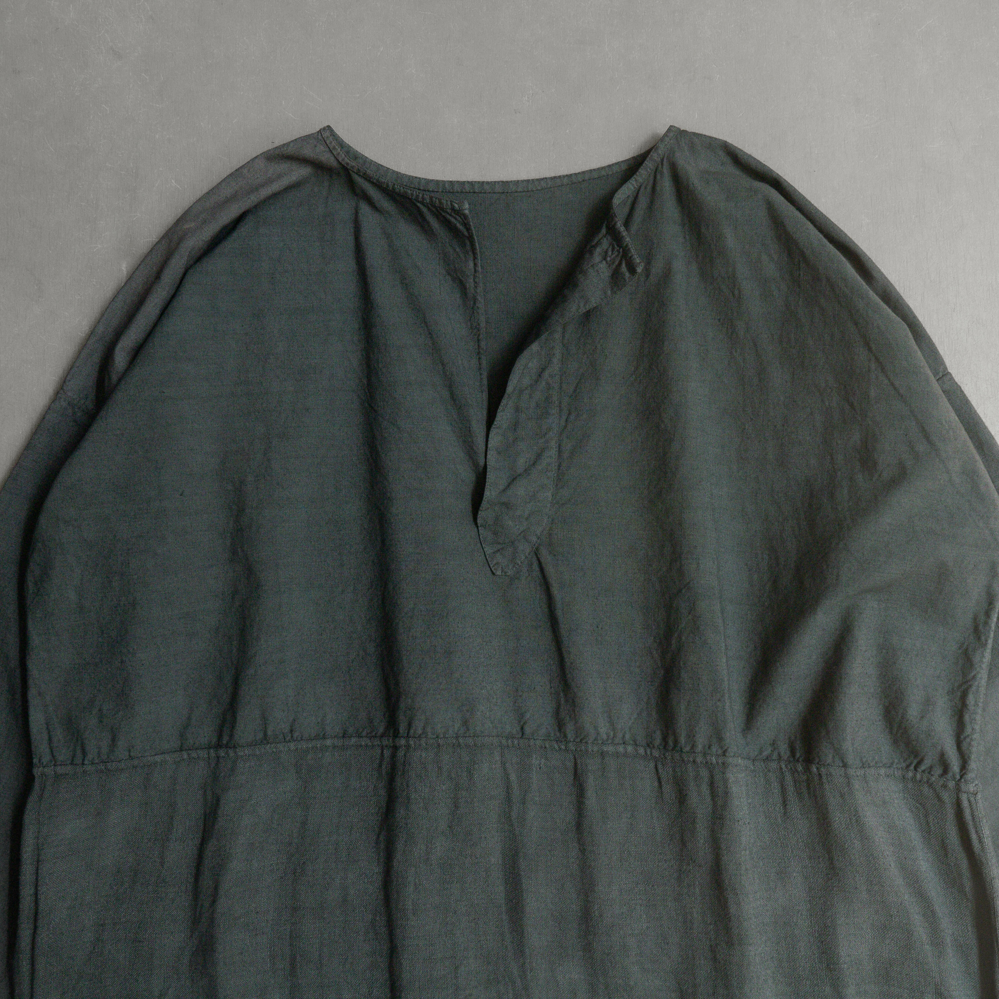 ANTIQUE FRENCH NIGHT DRESS BLACK DYED 法國 後染 睡衣 洋裝 F