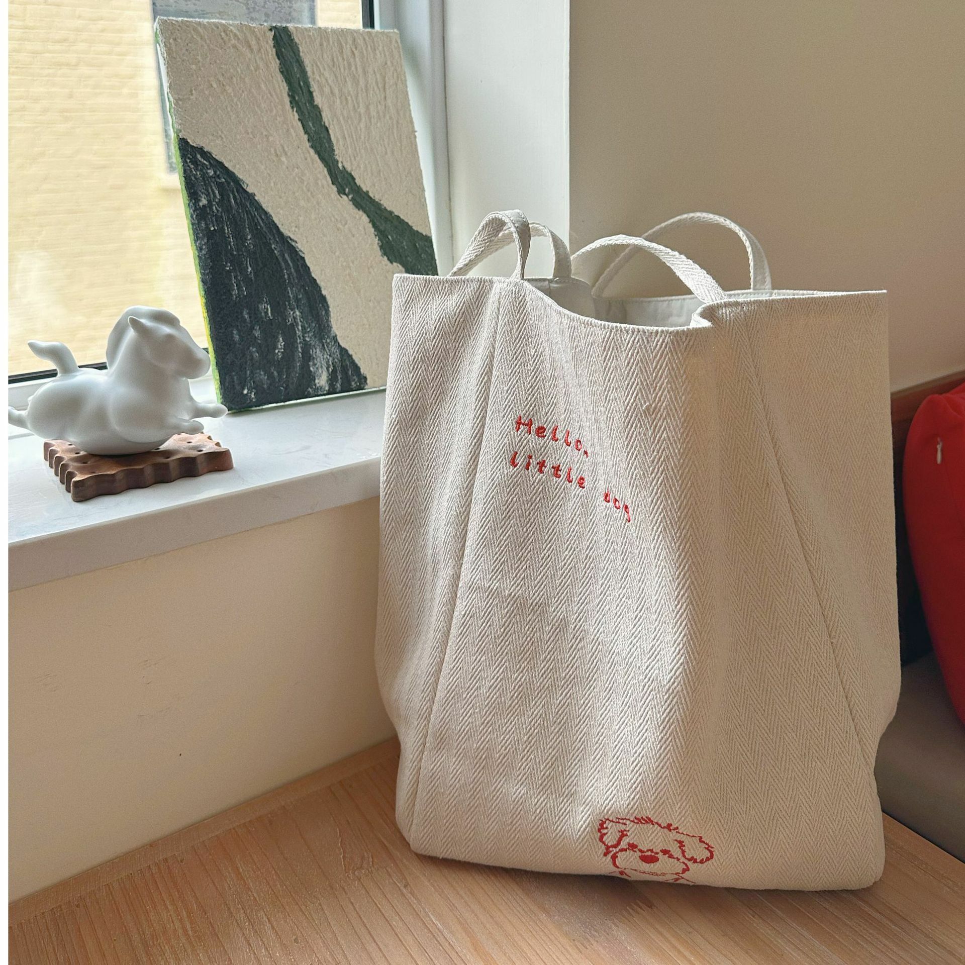 《91705》狗狗刺繡帆布包