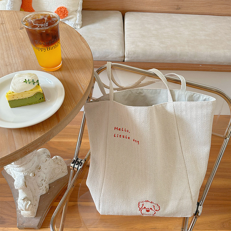 《91705》狗狗刺繡帆布包