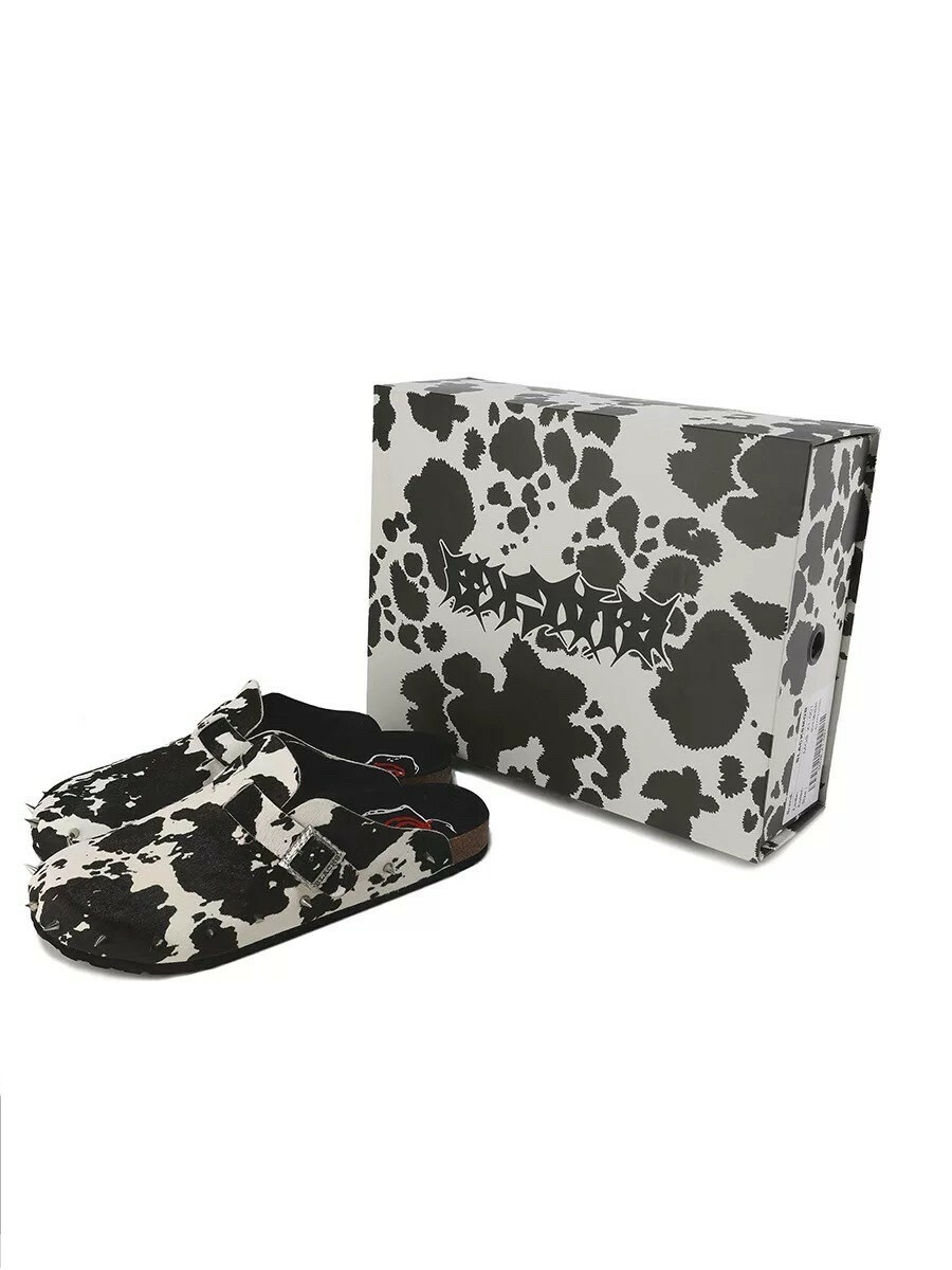 BLACK8MOB 黑色潑墨 鉚釘 包頭厚底 勃肯鞋