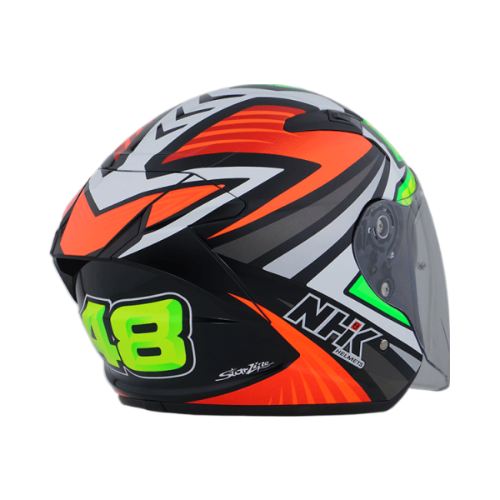 NHK S1GP PRO IO48#2 (Ivan Ortola) 亮面黑橘 選手彩繪 3/4罩式 透氣 內墨片