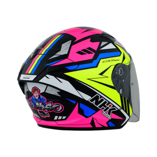 NHK S1GP PRO AL21#2 (Alonso Lopez) 亮面金屬藍粉 選手彩繪 3/4罩式 透氣 內墨片