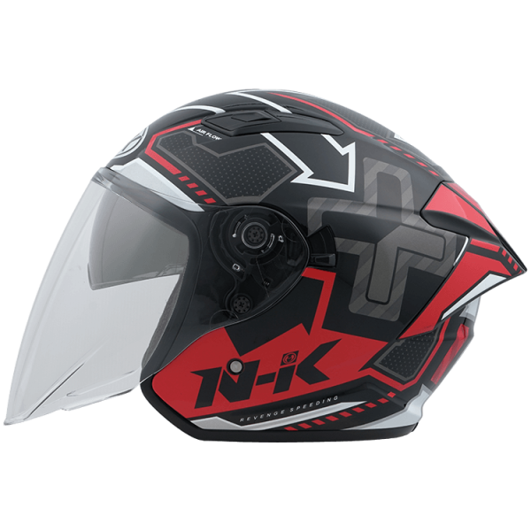 NHK S1GP PRO 復仇之速 (Revenge Speed) 亮面黑紅 彩繪 3/4罩式 透氣 內墨片