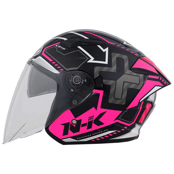 NHK S1GP PRO 復仇之速 (Revenge Speed) 亮面黑粉 彩繪 3/4罩式 透氣 內墨片