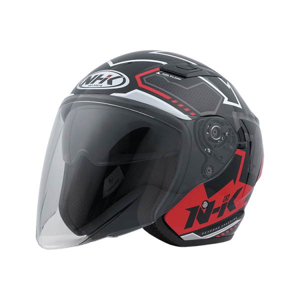 NHK S1GP PRO 復仇之速 (Revenge Speed) 亮面黑紅 彩繪 3/4罩式 透氣 內墨片