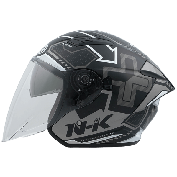 NHK S1GP PRO 復仇之速 (Revenge Speed) 亮面黑銀 彩繪 3/4罩式 透氣 內墨片