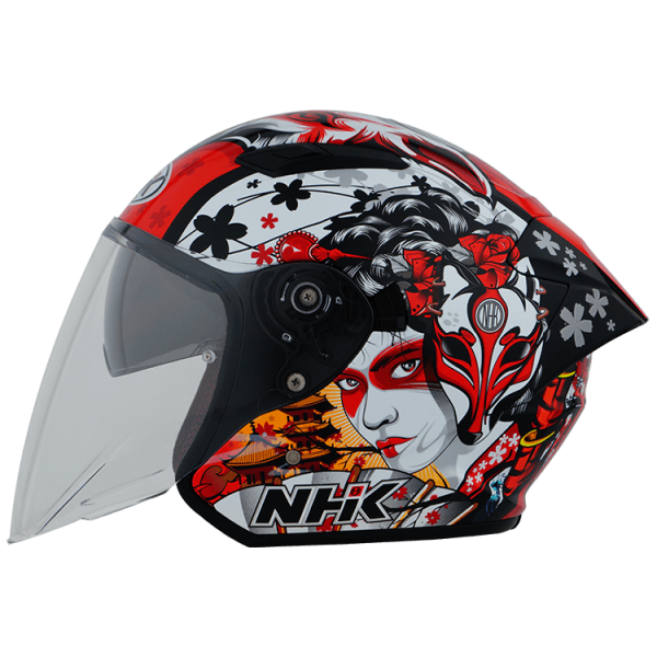 NHK S1GP PRO 藝妓 (Geisha) 亮面黑紅 彩繪 3/4罩式 透氣 內墨片