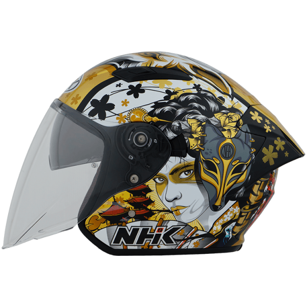 NHK S1GP PRO 藝妓 (Geisha) 亮面黑金 彩繪 3/4罩式 透氣 內墨片