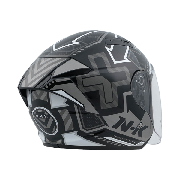 NHK S1GP PRO 復仇之速 (Revenge Speed) 亮面黑銀 彩繪 3/4罩式 透氣 內墨片
