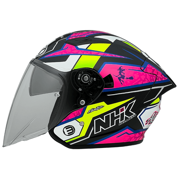 NHK S1GP PRO AL21#6 (Alonso Lopez) 亮面黑粉 選手彩繪 3/4罩式 透氣 內墨片