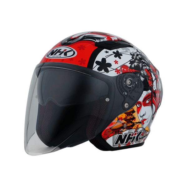 NHK S1GP PRO 藝妓 (Geisha) 亮面黑紅 彩繪 3/4罩式 透氣 內墨片