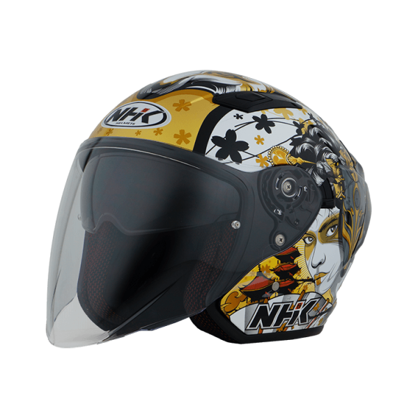 NHK S1GP PRO 藝妓 (Geisha) 亮面黑金 彩繪 3/4罩式 透氣 內墨片