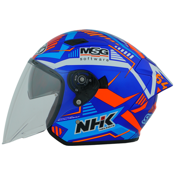 NHK S1GP PRO BB64#5 (Bo Bendsneyder) 亮面藍白橘 選手彩繪 3/4罩式 透氣 內墨片