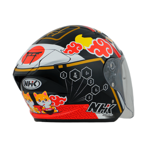 NHK S1GP PRO MF#2 不倒翁 (MIHA) 亮面黑紅 選手彩繪 3/4罩式 透氣 內墨片