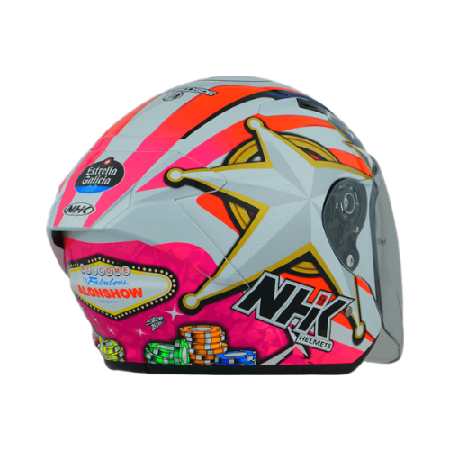 NHK S1GP PRO AL21#7 美國站 (Alonso Lopez) 亮面星光白 選手彩繪 3/4罩式 透氣 內墨片