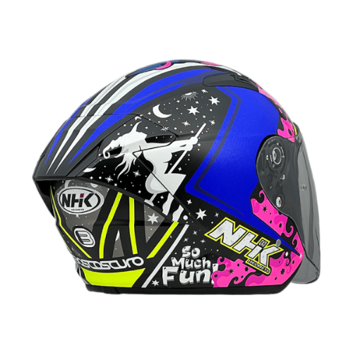 NHK S1GP PRO AL21#3 (Alonso Lopez) 亮黑粉紫 選手彩繪 3/4罩式 透氣 內墨片