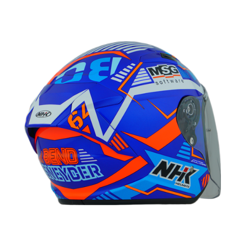 NHK S1GP PRO BB64#5 (Bo Bendsneyder) 亮面藍白橘 選手彩繪 3/4罩式 透氣 內墨片