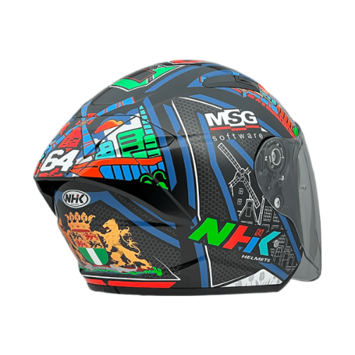 NHK S1GP PRO BB64#6 荷蘭站 (Bo Bendsneyder) 亮面黑彩 選手彩繪 3/4罩式 透氣 內墨片