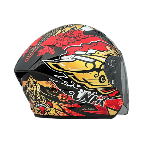 NHK S1GP PRO IO48#6 印尼站 (Ivan Ortola) 亮面黑紅 選手彩繪 3/4罩式 透氣 內墨片