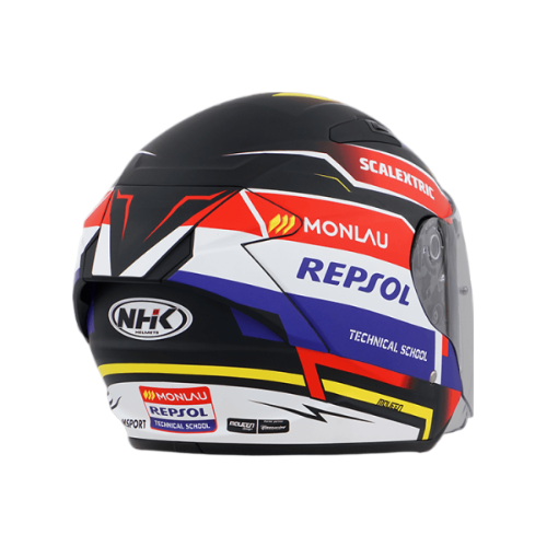 NHK S1GP PRO 力豹仕#2 (M. Repsol) 亮面黑紅 彩繪 3/4罩式 透氣 內墨片