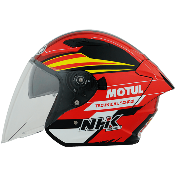 NHK S1GP PRO 摩特 (M. Motul) 亮面黑紅 彩繪 3/4罩式 透氣 內墨片