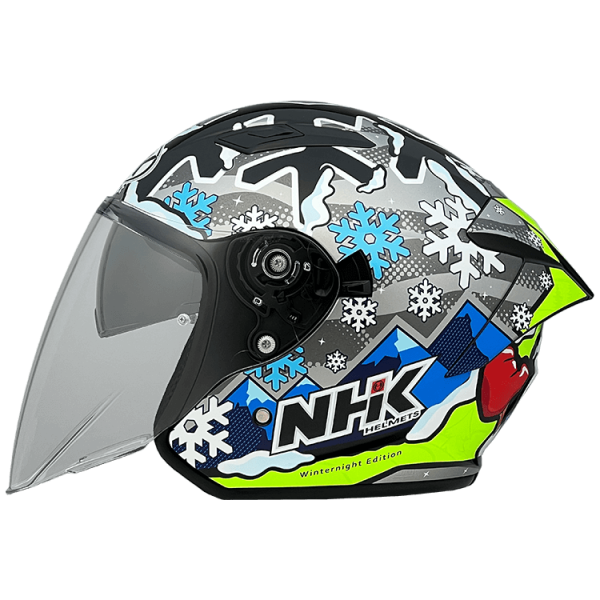 NHK S1GP PRO 冬之夜 (Winter Night) 亮面黑銀 彩繪 3/4罩式 透氣 內墨片