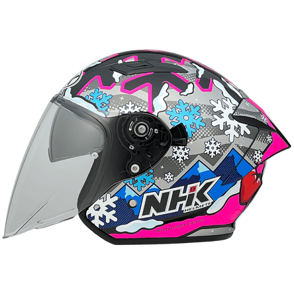 NHK S1GP PRO 冬之夜 (Winter Night) 亮面黑粉 彩繪 3/4罩式 透氣 內墨片