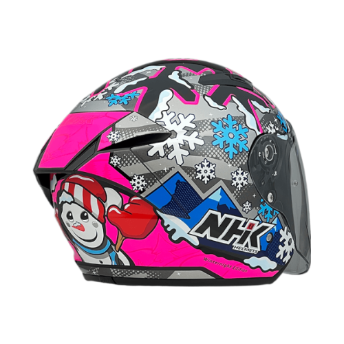 NHK S1GP PRO 冬之夜 (Winter Night) 亮面黑粉 彩繪 3/4罩式 透氣 內墨片