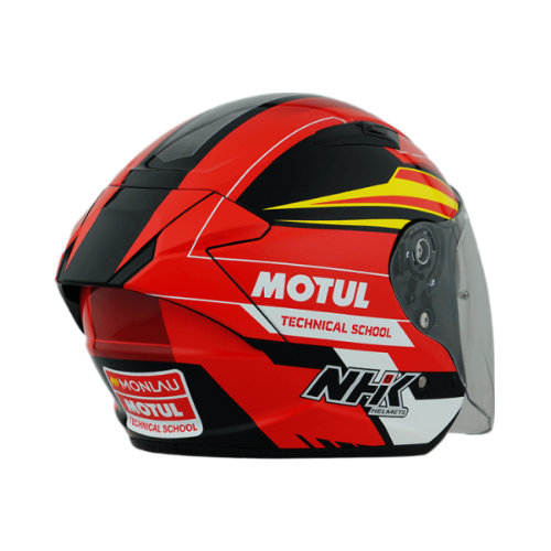 NHK S1GP PRO 摩特 (M. Motul) 亮面黑紅 彩繪 3/4罩式 透氣 內墨片