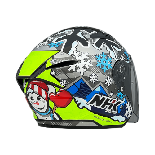 NHK S1GP PRO 冬之夜 (Winter Night) 亮面黑銀 彩繪 3/4罩式 透氣 內墨片